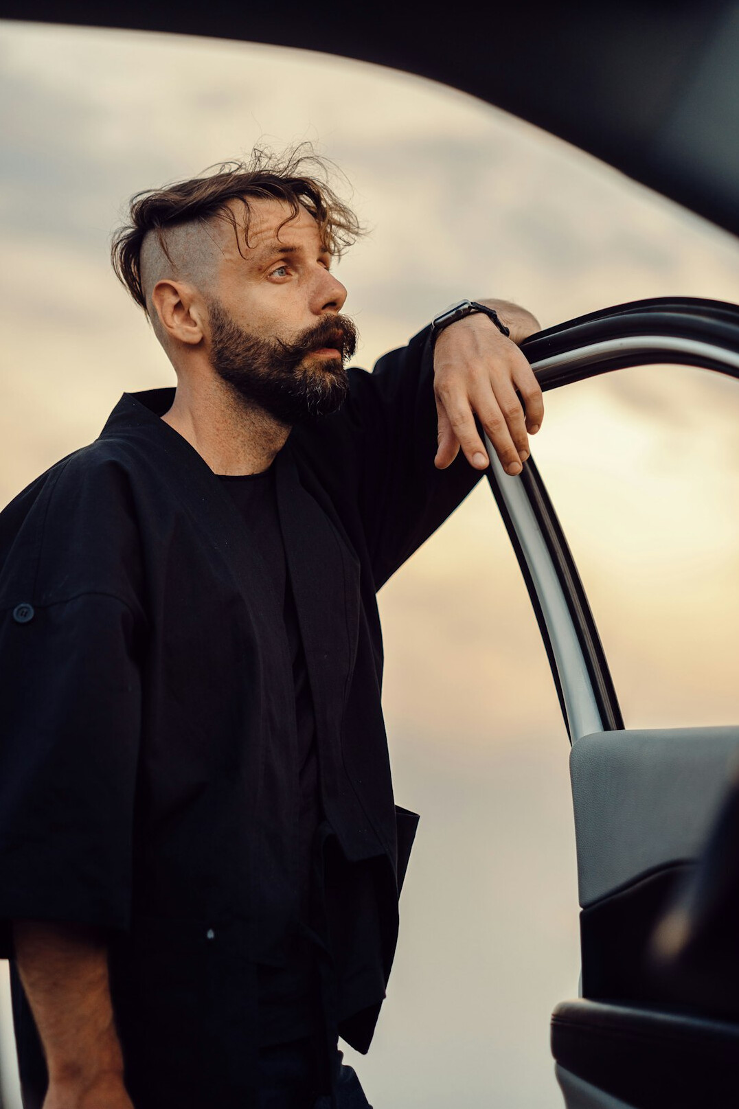Man with short hair and beard portrait