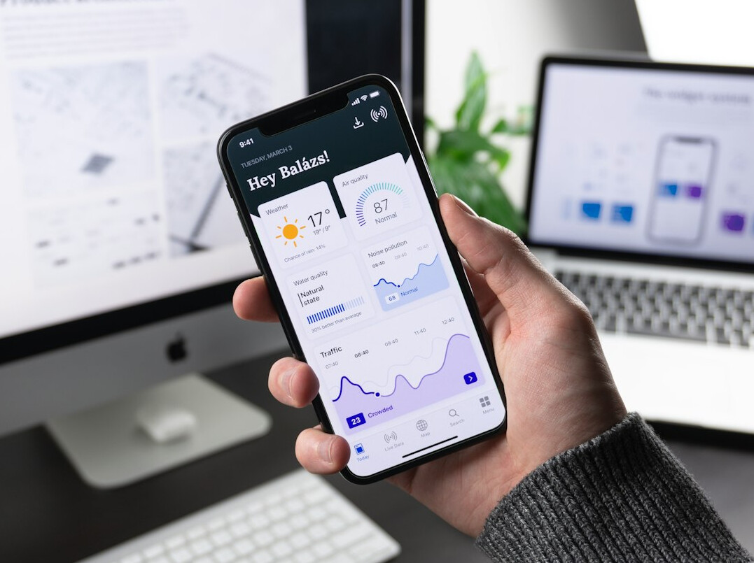 person using mobile app